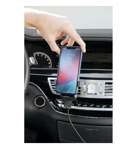 Porta telefono per bocchette aerazione con carica batteria wireless