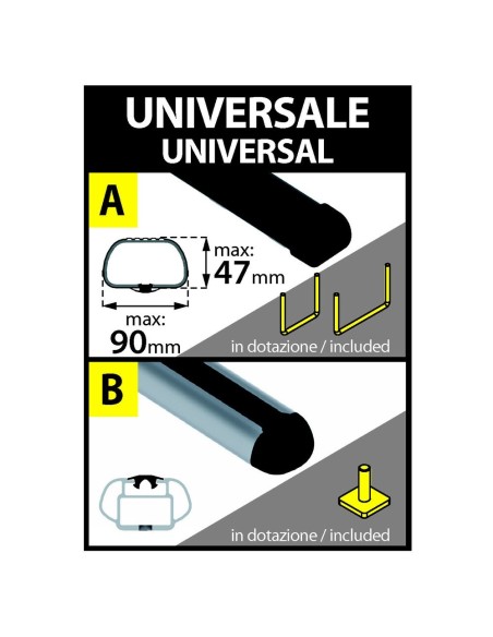 Portabiciclette universale in acciaio con serratura per barre portatutto