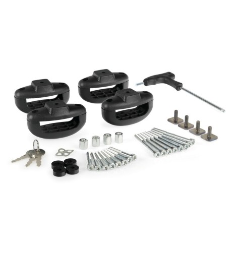 Portasci e Snowboard NK 40 in alluminio nero per barre 4 sci o 2 snow