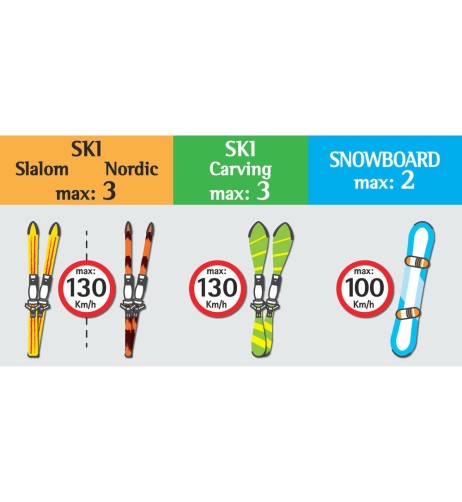 Portasci magnetico universale 3 sci 2 snow con Antifurto