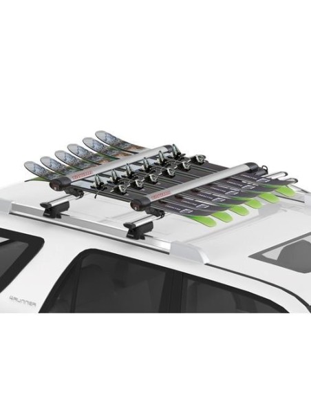 Portasci per barre da tetto FatCat 6 Evo silver 6 paia di sci o 4 snow