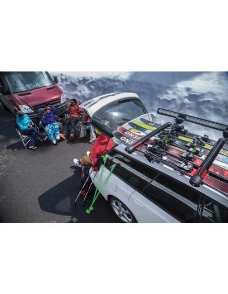 Portasci per barre da tetto FatCat evo black 6 paia di sci o 4 snow