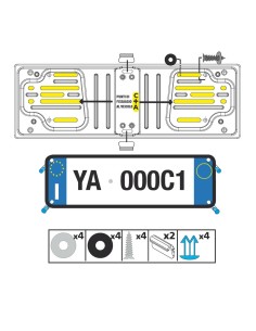Portatarga anteriore auto universale in alluminio anodizzato 19924 2