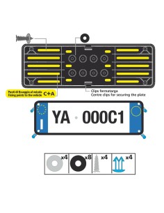 Portatarga anteriore auto universale in polipropilene nero 19921 2