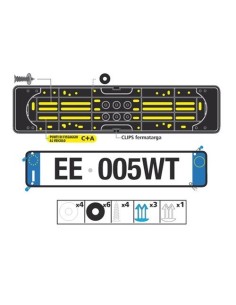 Portatarga posteriore auto universale in polipropilene nero 19901 2