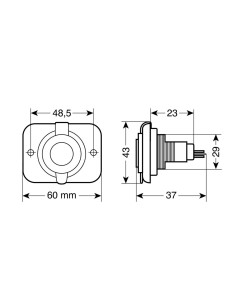 Presa accendisigari Din montaggio ad incasso 12 24V 2