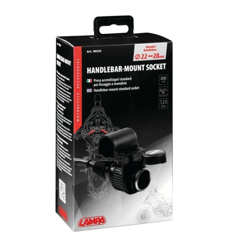 Presa corrente per fissaggio a manubrio 12V 12A max