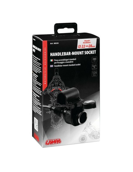 Presa corrente per fissaggio a manubrio 12V 12A max