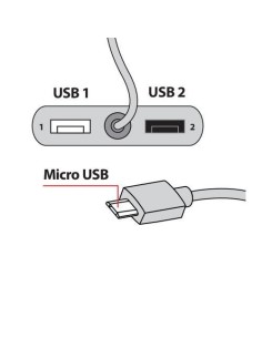 Presa USB doppia e cavo micro USB 2400mA 12 24V SLIM USB EVO 2