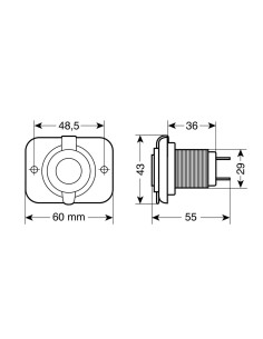 Presa Usb doppia montaggio ad incasso 12 24V 2