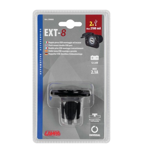 Presa Usb doppia montaggio ad incasso 12 24V