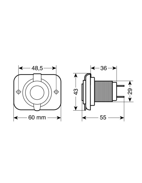 Presa Usb singola montaggio ad incasso 12 24V