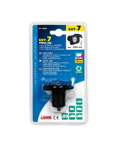 Presa Usb singola montaggio ad incasso 12 24V