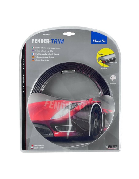 Profilo adesivo angolare cromato auto 5 metri larghezza 25mm