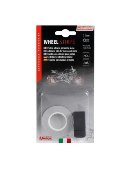 Profilo adesivo per 2 cerchi moto o 4 cerchi auto Argento