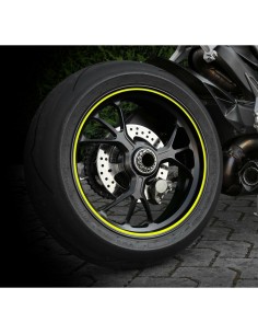 Profilo adesivo per 2 cerchi moto o 4 cerchi auto Giallo Fluo 2