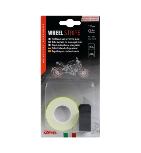 Profilo adesivo per 2 cerchi moto o 4 cerchi auto Giallo Fluo