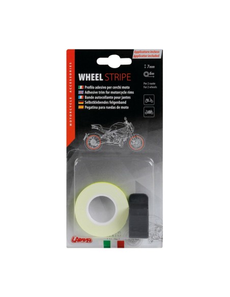 Profilo adesivo per 2 cerchi moto o 4 cerchi auto Giallo Fluo