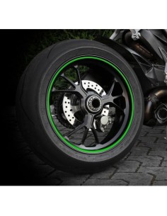Profilo adesivo per 2 cerchi moto o 4 cerchi auto Verde 2