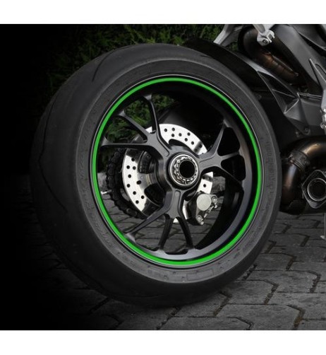 Profilo adesivo per 2 cerchi moto o 4 cerchi auto Verde