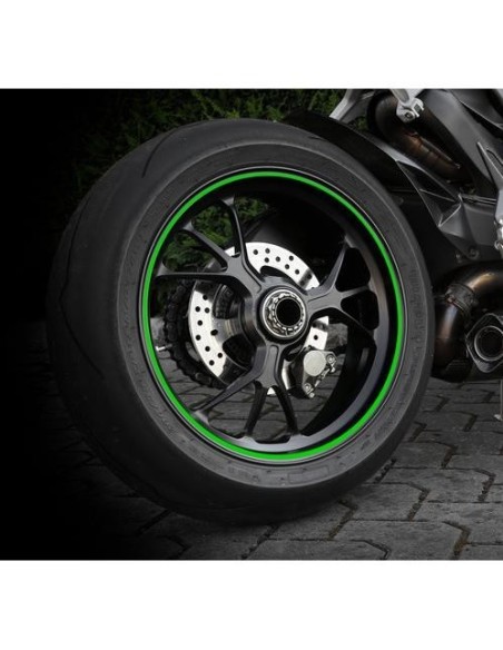 Profilo adesivo per 2 cerchi moto o 4 cerchi auto Verde