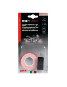 Profilo adesivo per 2 cerchi moto o 4 cerchi auto wheel stripe Rosso Fluo 2