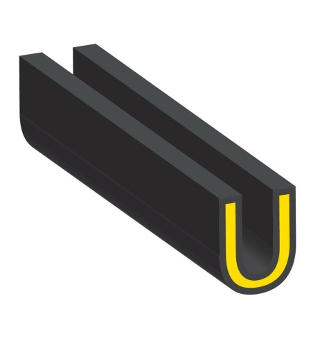 Profilo salvaporta corazzato ad incastro 5mt nero