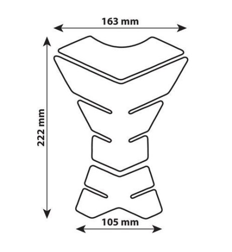 Protezione adesiva per serbatoio moto Pro Tank X3 222x163mm Carbon