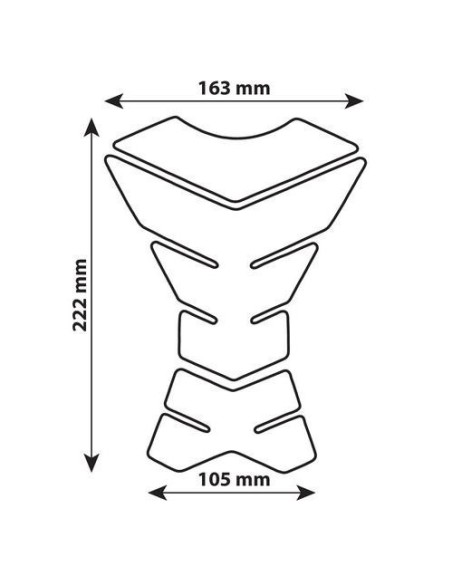 Protezione adesiva per serbatoio moto Pro Tank X3 222x163mm Carbon