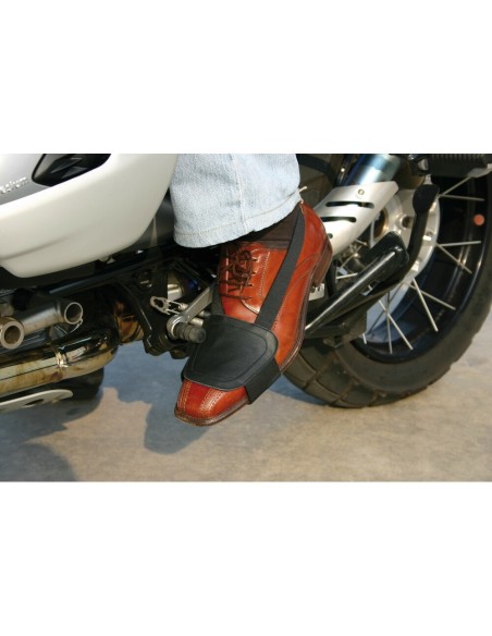 Protezione salvascarpa universale in vera pelle per moto