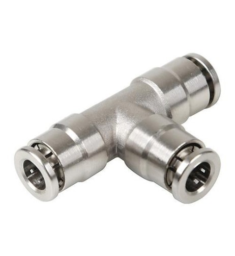 Raccordo rapido a T in metallo per tubi aria 6mm