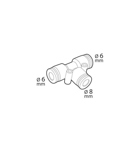 Raccordo triplo per tubi aria camion Diametro 6 8mm