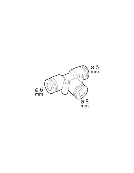 Raccordo triplo per tubi aria camion Diametro 6 8mm