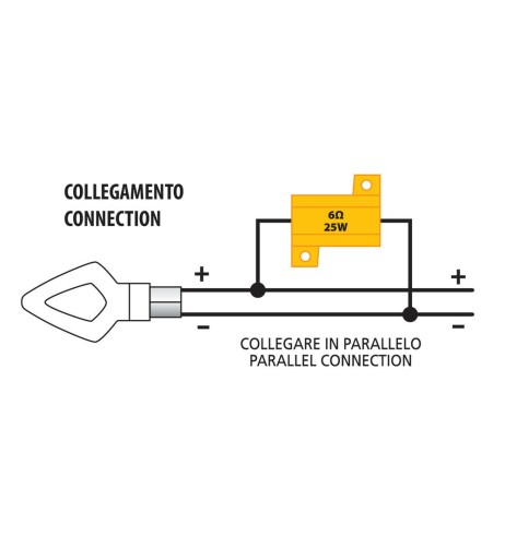 Resistenza cementata 6 OHM 25W per lampade o frecce a Led