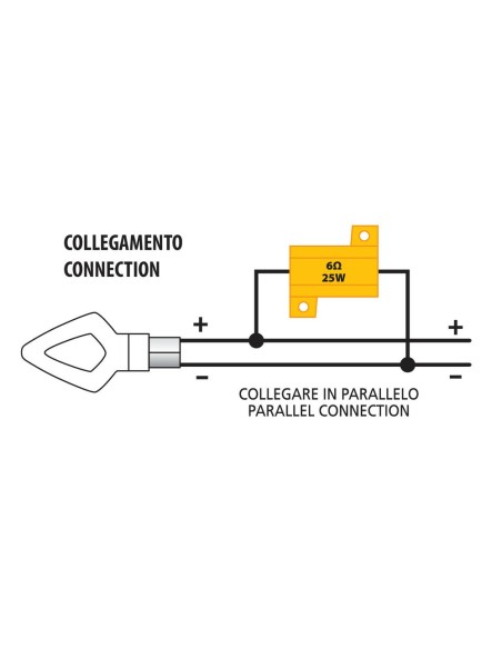 Resistenza cementata 6 OHM 25W per lampade o frecce a Led