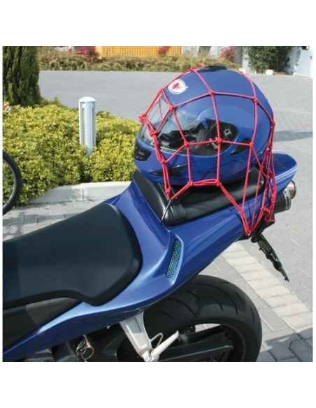 Rete elasticizzata moto porta casco porta oggetti NERA 42x42cm antistrappo