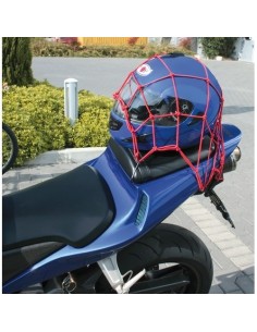 Rete elasticizzata moto porta casco porta oggetti ROSSA 42x42cm antistrappo 2