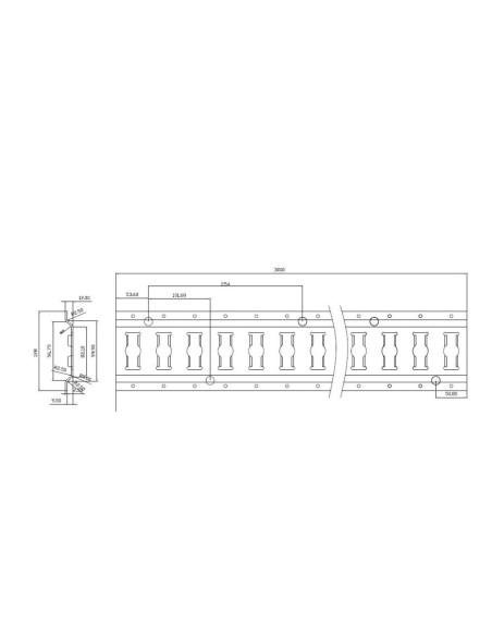 Rotaia fermacarico ad incastro in acciaio zincato 3000mm