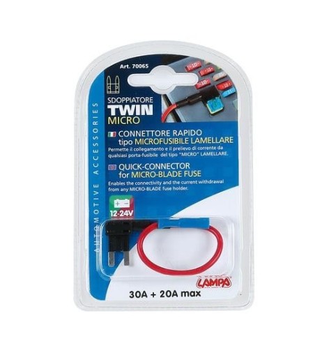 Ruba corrente per fusibile lamellare micro 12 24V