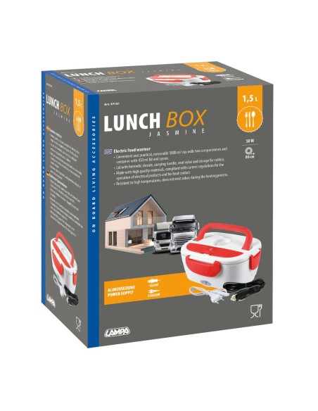 Scalda vivande elettrico con chiusura ermetica 1 5L 12 24V 220V 50W