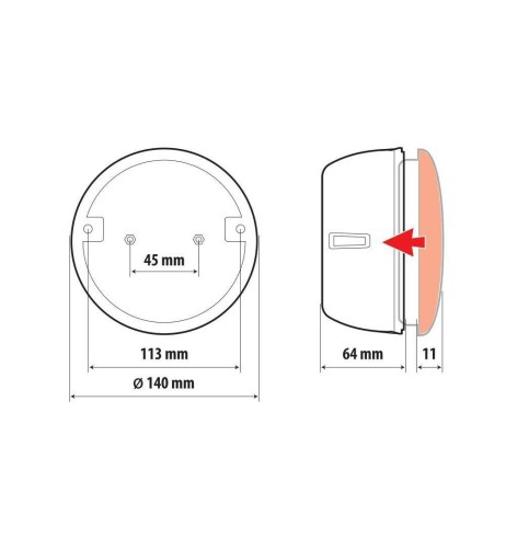 Scocca in ABS per fanali rotondi posteriori O Led