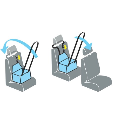 Seggiolino auto per animali fissaggio al poggiatesta 40x32x25cm