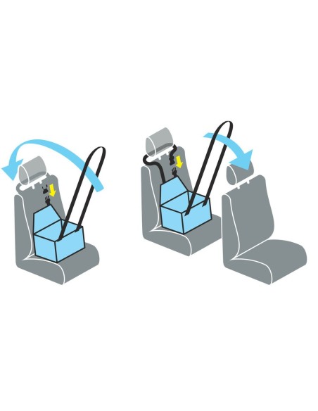 Seggiolino auto per animali fissaggio al poggiatesta 40x32x25cm