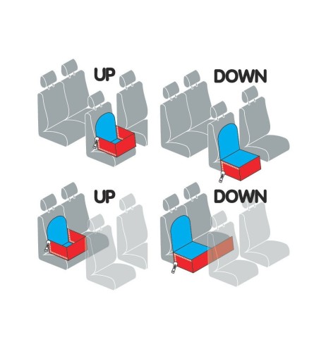 Seggiolino e coprisedile auto per animali fissaggio al poggiatesta 40x40x25