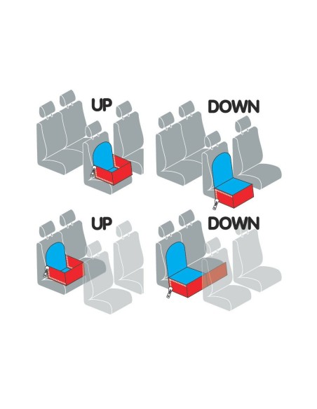 Seggiolino e coprisedile auto per animali fissaggio al poggiatesta 40x40x25