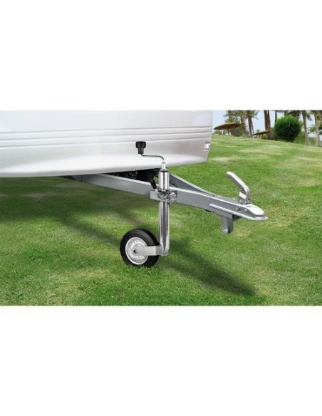 Servotimone per rimorchi e roulotte ruota 200mm estensione 490 750mm