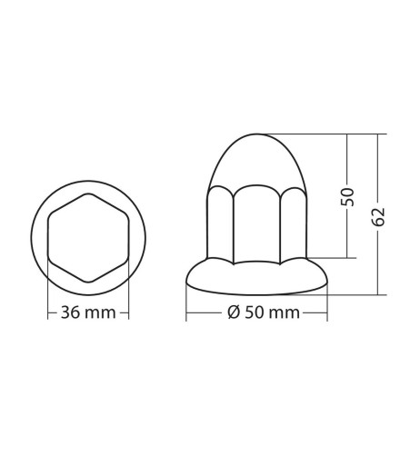 Set 10 copribulloni camion cromati in ABS diametro 32mm 97656