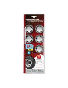 Set 10 copribulloni camion cromati in ABS diametro 33mm 97655 2