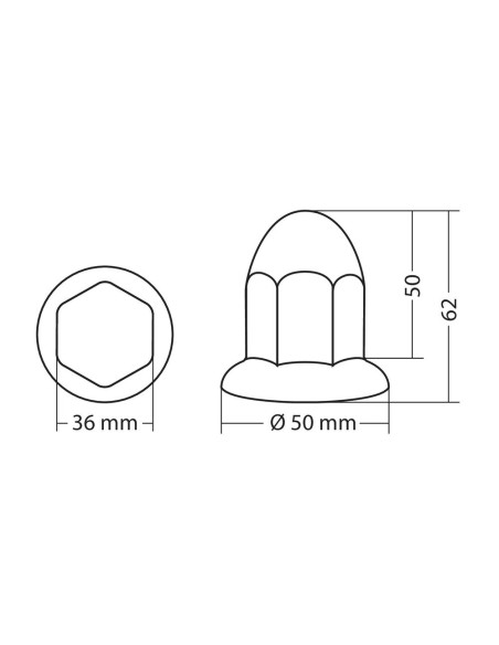 Set 10 copribulloni camion cromati in ABS diametro 33mm 97657