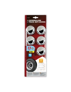 Set 10 copribulloni camion cromati in ABS diametro 33mm 97659 2